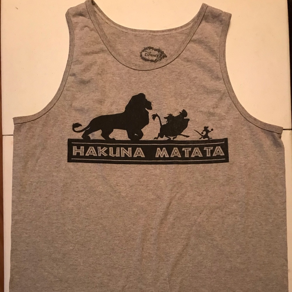 Disney Lion King Hakuna Matata Gray Tank Top Size XL